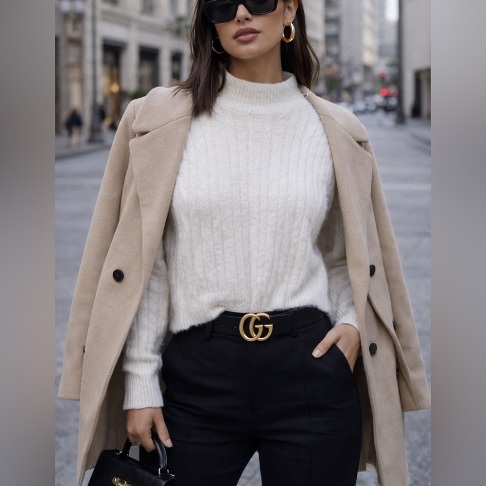 Forever 21 White Turtleneck Sweater
